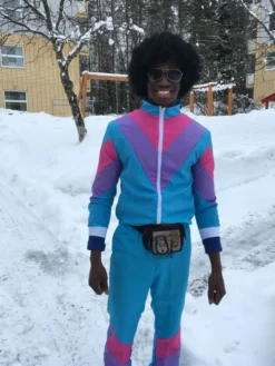 80'er Træningsdragt Lyseblå Kostume