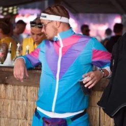80'er Træningsdragt Lyseblå Kostume