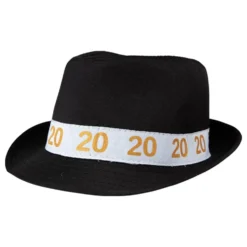 Fedorahat Sort med Tal 20