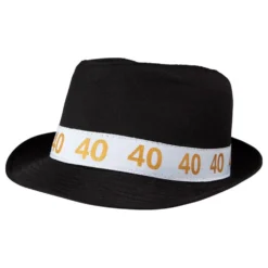 Fedorahat Sort med Tal 40