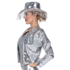 Festivaljakke Croco Sølv Metallic