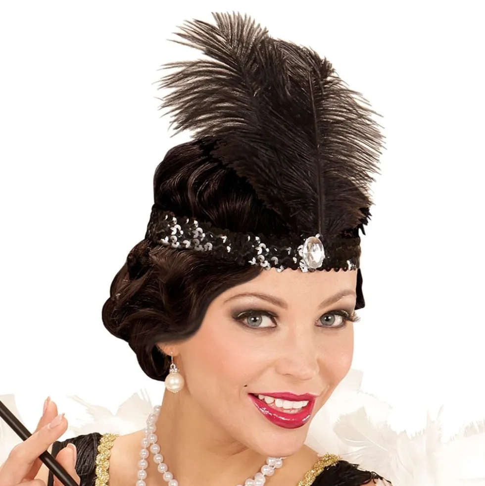 Flapper Pandebånd med Diamant Sort
