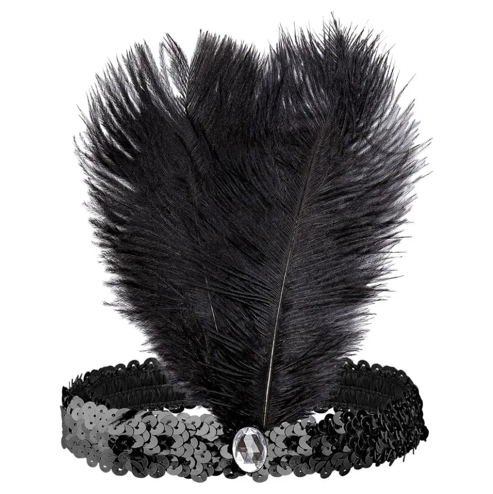 Flapper Pandebånd med Diamant Sort