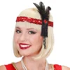 Flapper pandebånd med fjer rød