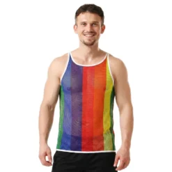 Flerfarvet Mesh Tanktop Herre