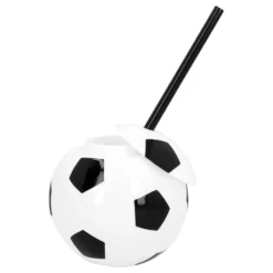 Fodboldkrus med Sugerør