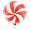 Foleballon Sukkerstok Hvid/Rød