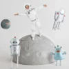 Folieballon Astronaut med Streamers