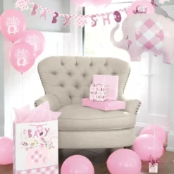 Folieballon Baby Shower Lyserød Elefant