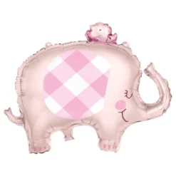 Folieballon Baby Shower Lyserød Elefant