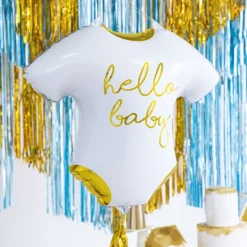 Folieballon Baby Sparkedragt Hvid/Guld