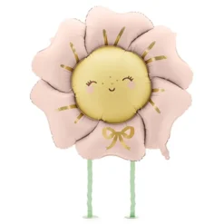 Folieballon Blomst med Ben Lyserød