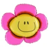Folieballon Blomst Smiley Lyserød