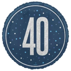 Folieballon 40 Blå/Sølv