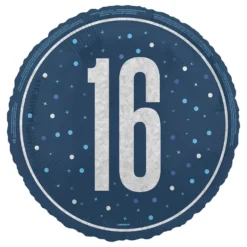 Folieballon 16 Blå/Sølv