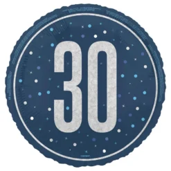 Folieballon 30 Blå/Sølv