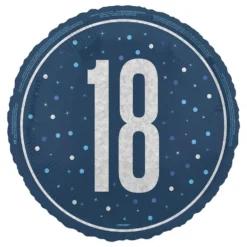 Folieballon 18 Blå/Sølv