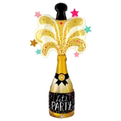 Folieballon Champagneflaske Let's Party