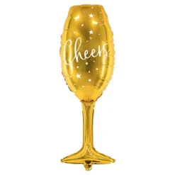 Folieballon Cheers Champagneglas Guld