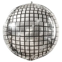 Folieballon Discokugle Sølv