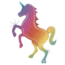 Folieballon Glitter Rainbow Unicorn