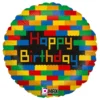 Folieballon Happy Birthday Byggeklodser