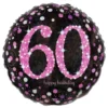 Folieballon 60 Happy Birthday Lyserød Sparkling