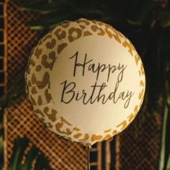 Folieballon Happy Birthday Leopardmønster