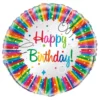 Folieballon Happy Birthday Regnbue