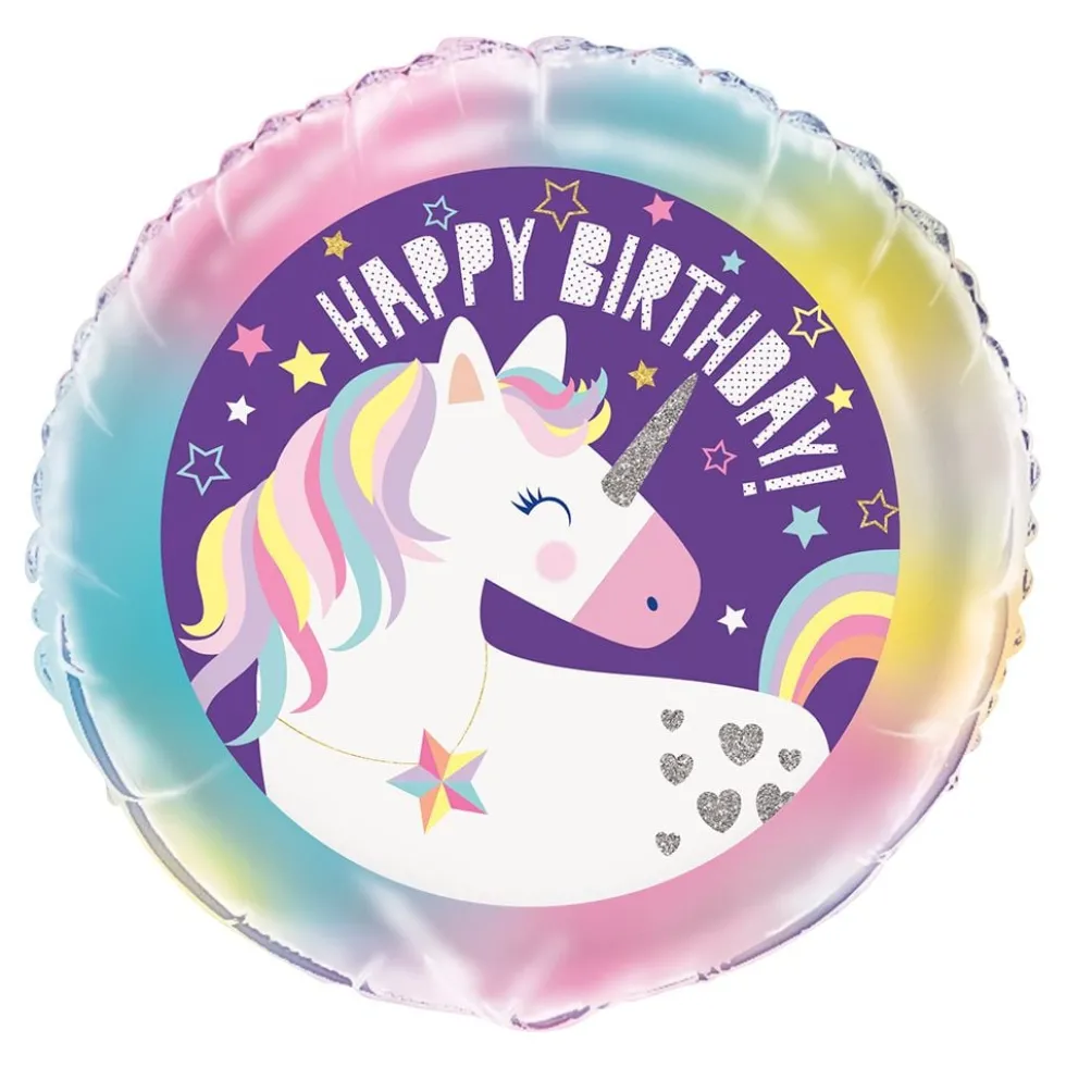 Folieballon Happy Birthday Unicorn
