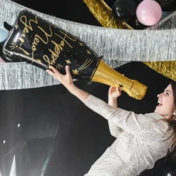 Folieballon Happy New Year Champagneflaske