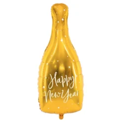 Folieballon Happy New Year Flaske Guld