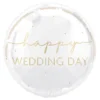 Folieballon Happy Wedding Day Hvid