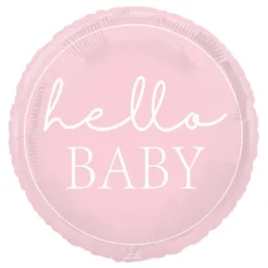 Folieballon Hello Baby Lyserød