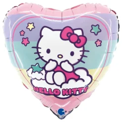 Folieballon Hjerte Hello Kitty Rainbow