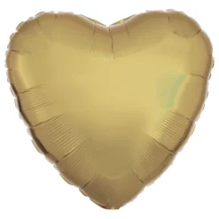 Folieballon Hjerte Hvid Guld Metallic