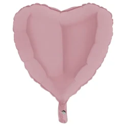 Folieballon Hjerte Mat Pastellyserød