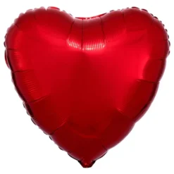 Folieballon Hjerte Metallic Rød