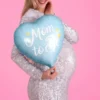 Folieballon Hjerte Mom to Be Blå