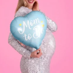 Folieballon Hjerte Mom to Be Blå