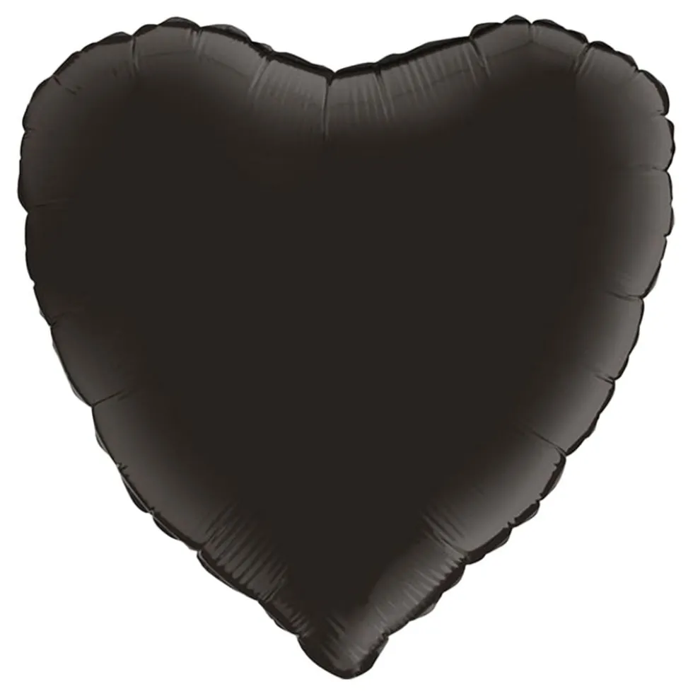Folieballon Hjerte Satin Fume Sort