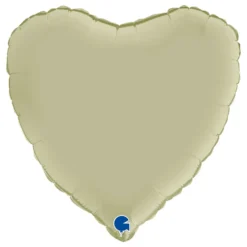 Folieballon Hjerte Satin Olive Green
