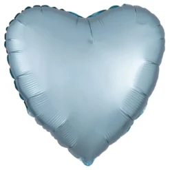 Folieballon Hjerte Silke Blå Pastel