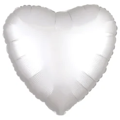 Folieballon Hjerte Silke Hvid