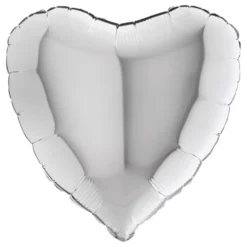 Folieballon Hjerte Sølv