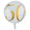 Folieballon 50 Hvid/Guld
