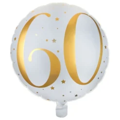 Folieballon 60 Hvid/Guld
