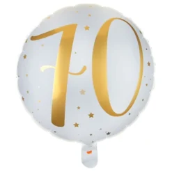 Folieballon 70 Hvid/Guld