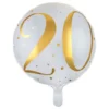 Folieballon 20 Hvid/Guld