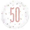 Folieballon 50 Hvid/Rosaguld Prikket